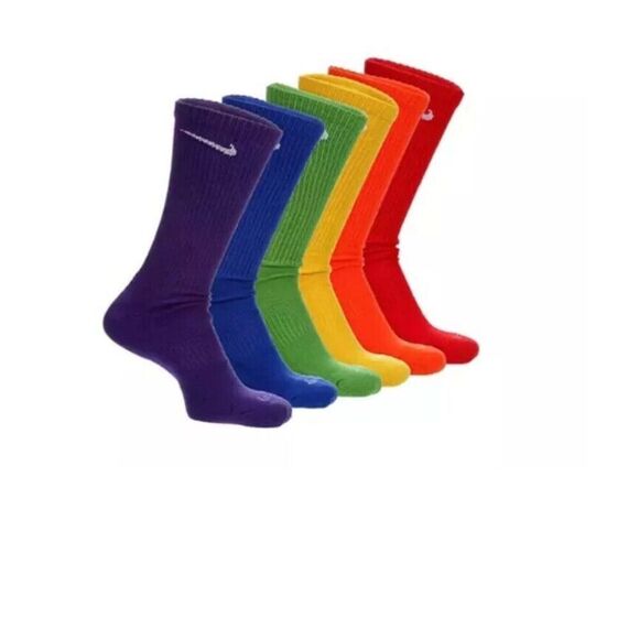 Nike Everyday Plus Cushioned Crew Training Socks 6-PACK Multi SX6897-903 M - Picture 1 of 5